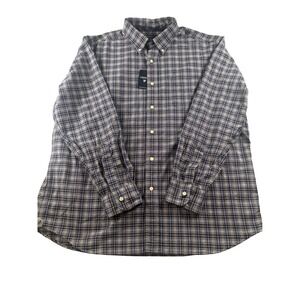 Cremieux Classics Mens XL Blue Brown Plaid Long Sleeve Button Down Shirt NEW